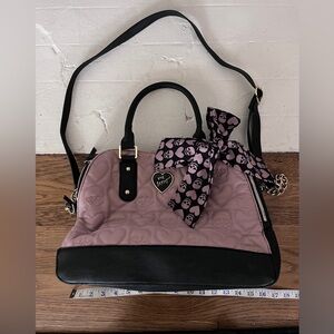 Medium Large Betsey Johnson Dusty Pink Skull Purse